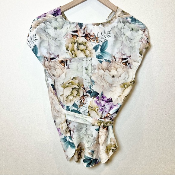 Rareism Women’s Sawyer Multi Cotton Fabric Floral Cowl Neck Top Size X-Small - Picture 6 of 11